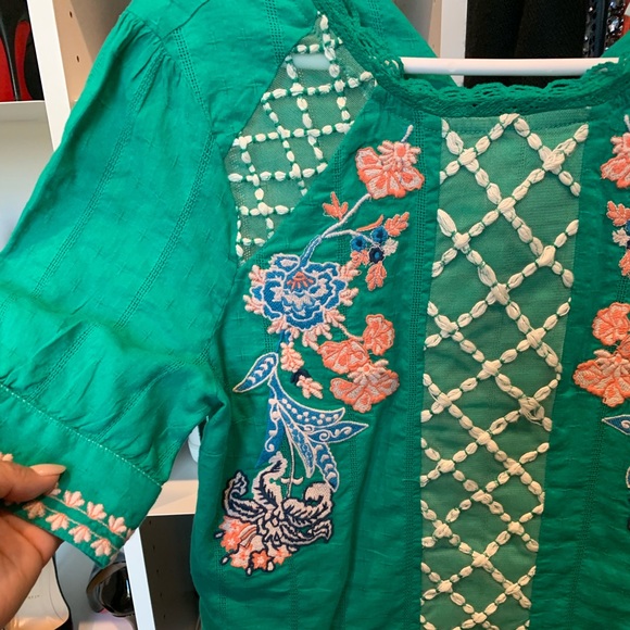 SOLD Anthropologie embroidered blouse - Picture 2 of 4